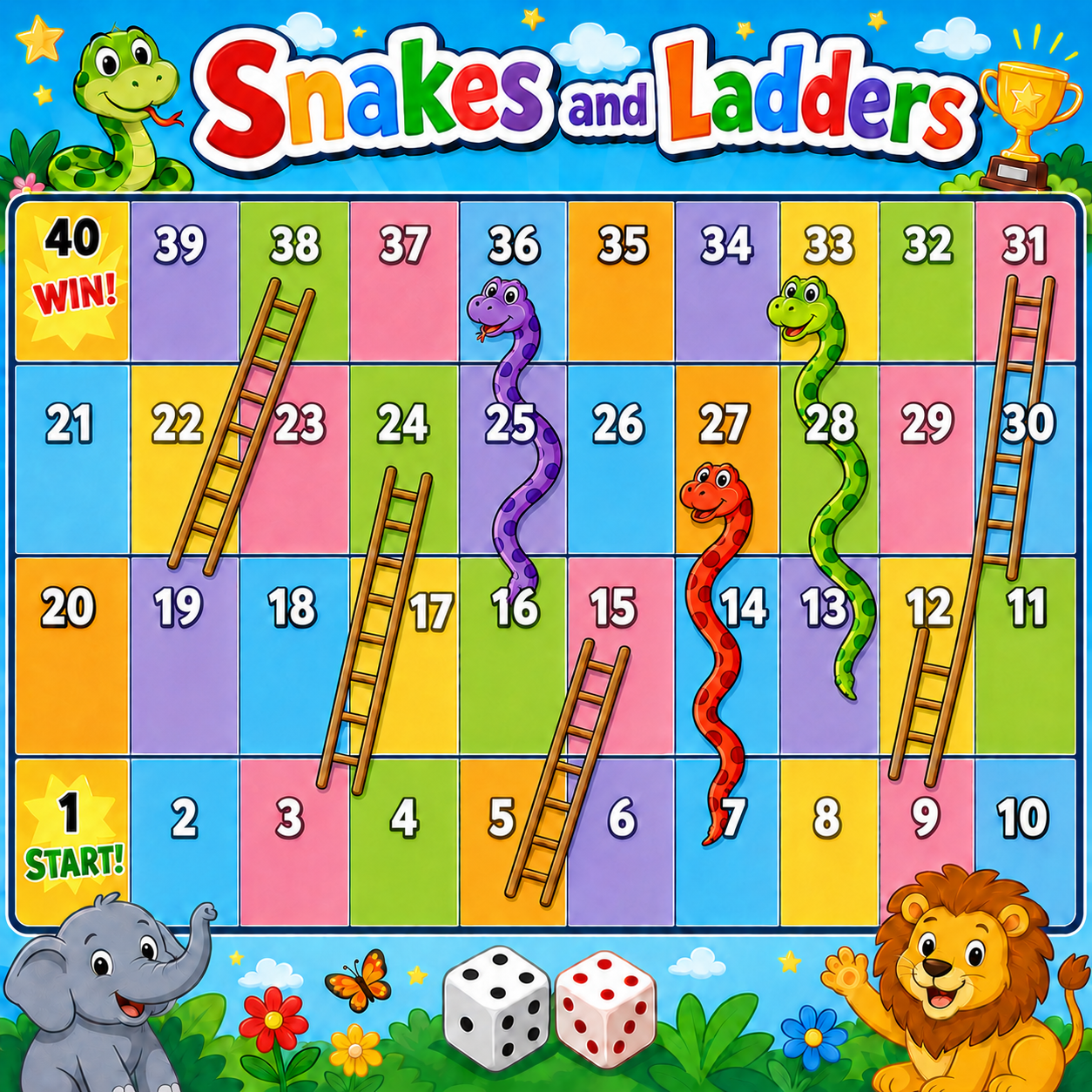 Snakes and Ladders Board